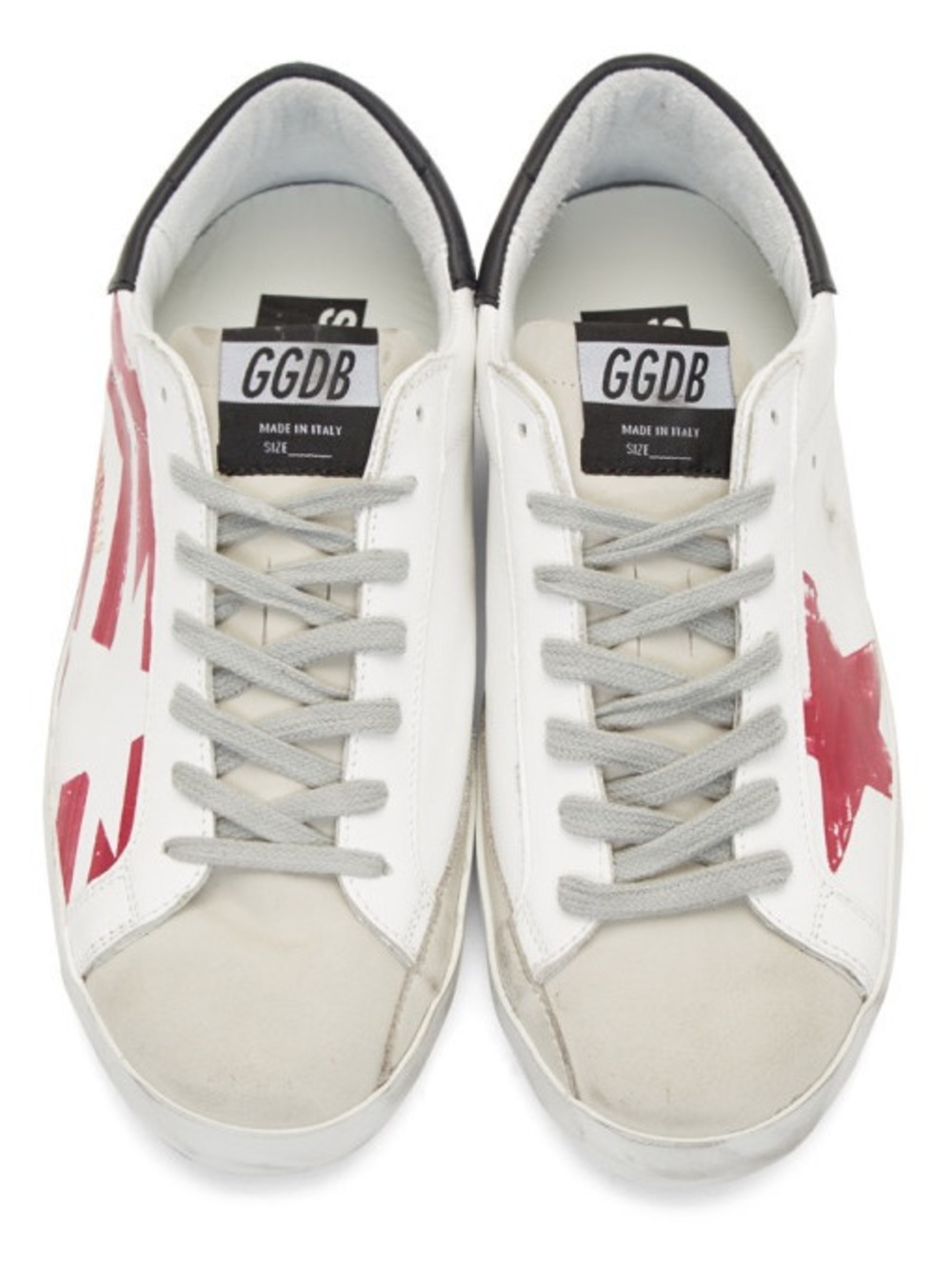 Golden Goose Unisex NWT Superstar Leather/Suede Sneaker - White/Red, Size W10/M8
